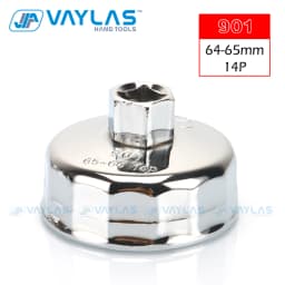 1/2" Square Dr. Steel 64mm-65mm Oil Filter Wrench Cap Housing Tool Remover 14 Flutes Universal For Lexus Toyota Camry