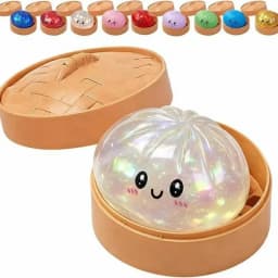 Giant Squishies Dumpling Bun Toy, Slow Rising Glitter Dumpling Stress Ball, Stress Relief Fidget Toy for Home Office Travel toys