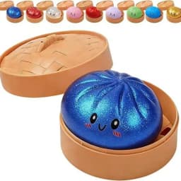Giant Squishies Dumpling Bun Toy, Slow Rising Glitter Dumpling Stress Ball, Stress Relief Fidget Toy for Home Office Travel toys