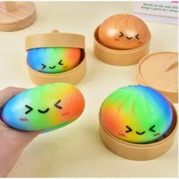 Giant Squishies Dumpling Bun Toy, Slow Rising Glitter Dumpling Stress Ball, Stress Relief Fidget Toy for Home Office Travel toys
