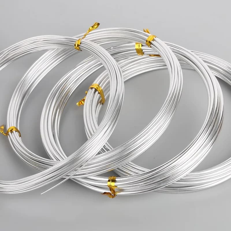 Silver Color 1mm/1.5mm/2.mm/2.5mm Anodized Aluminum Wire Soft DIY Jewelry Craft Versatile Painted Aluminium Metal Wire