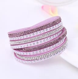 Punk leather bracelet New Fashion Rhinestone bracelet Punk Style Multilayer Bracelets & Bangles Rivet Bracelet For Women 8087