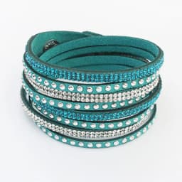 Punk leather bracelet New Fashion Rhinestone bracelet Punk Style Multilayer Bracelets & Bangles Rivet Bracelet For Women 8087