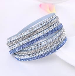 Punk leather bracelet New Fashion Rhinestone bracelet Punk Style Multilayer Bracelets & Bangles Rivet Bracelet For Women 8087