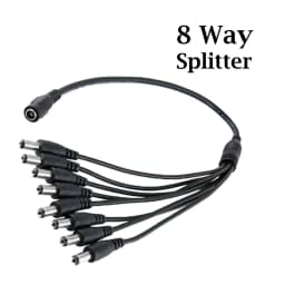 2 4 6 8 Way CCTV DC Power Splitter Adapter Cable for 12V 9V PSU Security Camera