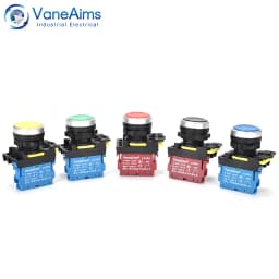 22mm LA36M Push Button Switch Momentary Reset Self Locking Power Button Switch Red Green Blue Yellow Black 12V 24V 220V 10A