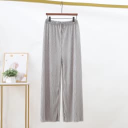 2025 Women's Pleated Loose Ice Silk Korean Casual Cropped Pants Wide Leg Trouse Home Classic Sports Wear Girls Clothes Black Top