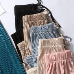 2025 Women's Pleated Loose Ice Silk Korean Casual Cropped Pants Wide Leg Trouse Home Classic Sports Wear Girls Clothes Black Top