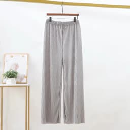 2025 Women's Pleated Loose Ice Silk Korean Casual Cropped Pants Wide Leg Trouse Home Classic Sports Wear Girls Clothes Black Top