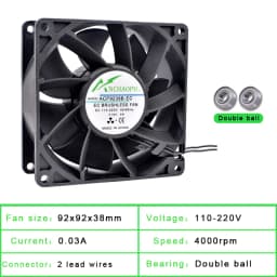 ANCHAOPU EC Brushless Cooling Fan AC 110V 120V 220V 240V Ball Bearing 2 Lines 60mm 70mm 80mm 92mm 120mm 140mm For Cabinets