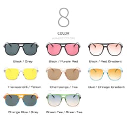 SHAUNA Retro Double Bridges Square Sunglasses Women Fashion Rivets Decoration Eyewear Shades UV400 Men Trending Sun Glasses