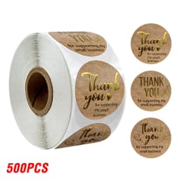 100-500pcs Rose Gold Foil 'Thank You' Stickers for Small Business Gift Seal Shipping Labels Envelope Decoration