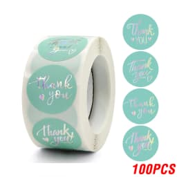 100-500pcs Rose Gold Foil 'Thank You' Stickers for Small Business Gift Seal Shipping Labels Envelope Decoration