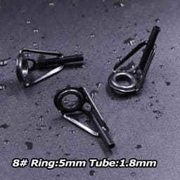 5Pcs Fishing Rod Tip Guides Repair Kit Stainless Steel Frames Ceramics Rings Black Rod Building Guide Eye Building Repair 6#~16#