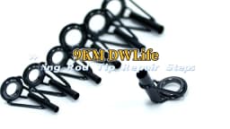 5Pcs Fishing Rod Tip Guides Repair Kit Stainless Steel Frames Ceramics Rings Black Rod Building Guide Eye Building Repair 6#~16#