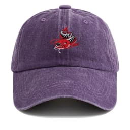 Men Washed Grey Baseball Cap Angler Fish Embroidery Pattern Soft Dad Hat Unisex Adjustable Snapback Casual Fishing Sport Hat