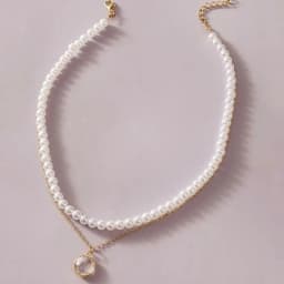 YWZIXLN 2021 Trend Elegant Jewelry Wedding Big Pearl Necklace For Women Fashion White Imitation Pearl Choker Necklace N0179