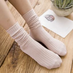 1 Pair Retro Women Cotton Loose Socks Autumn Winter Knitting Solid Color Long Black Korean Japanese Student Girls Stockings
