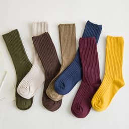 1 Pair Retro Women Cotton Loose Socks Autumn Winter Knitting Solid Color Long Black Korean Japanese Student Girls Stockings