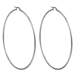 40 60 70 80mm Stainless Steel Exaggerate Large Big Smooth Circle Hoop Earrings Simple Party Round Loop Earrings for Women