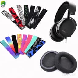 For SteelSeries Arctis 3 5 Earmuffs Gaming Headset Foam EarpadsPads Sponge Cushion Replacement Elastic HeadBand HOOk&LOOP Beam