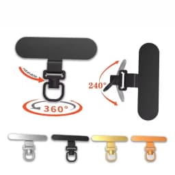 360 Rotating Phone Lanyard Clip Metal Stainless Steel Tether Tab Gasket Universal Anti-Lost Phone Strap Holder Adapter Connector