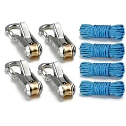 Rope Tying Tool And Tensioner with Roller Tensioner, Heavy-Duty Retractable Buckle with Accessory Rope, Suitable for Camping