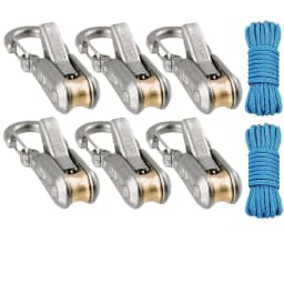Rope Tying Tool And Tensioner with Roller Tensioner, Heavy-Duty Retractable Buckle with Accessory Rope, Suitable for Camping