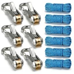 Rope Tying Tool And Tensioner with Roller Tensioner, Heavy-Duty Retractable Buckle with Accessory Rope, Suitable for Camping