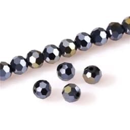 3 4 6 8mm Czech Black Glass Beads For Jewelry Making Bracelet Diy necklace beads Round loose Spacer Crystal Beads Wholesale Z102