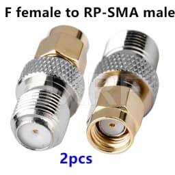 JXRF Connector 2pcs RF Coaxial Coax Adapter F Type Female Jack to SMA Male Plug Straight F Connector to SMA Connector