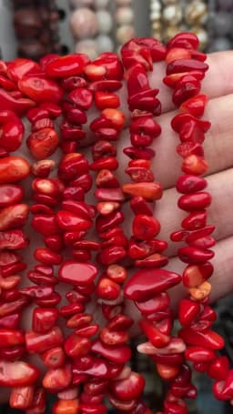 5mm-8mm Natural Red Coral Chips Stone Beads for Needlework Irregular Gravel Beads Accessories For Jewelry Making Bracelet 15inch