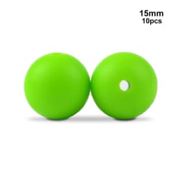 LOFCA 15mm 10pcs/lot Silicone Bead Safe Food Grade Round Fashion DIY Keychain Necklace Jewelry Accessories