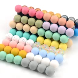 LOFCA 15mm 10pcs/lot Silicone Bead Safe Food Grade Round Fashion DIY Keychain Necklace Jewelry Accessories