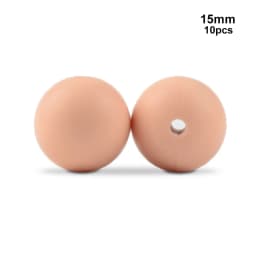 LOFCA 15mm 10pcs/lot Silicone Bead Safe Food Grade Round Fashion DIY Keychain Necklace Jewelry Accessories
