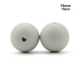 LOFCA 15mm 10pcs/lot Silicone Bead Safe Food Grade Round Fashion DIY Keychain Necklace Jewelry Accessories