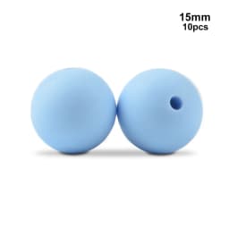 LOFCA 15mm 10pcs/lot Silicone Bead Safe Food Grade Round Fashion DIY Keychain Necklace Jewelry Accessories