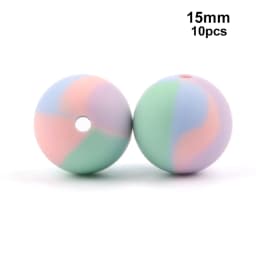 LOFCA 15mm 10pcs/lot Silicone Bead Safe Food Grade Round Fashion DIY Keychain Necklace Jewelry Accessories