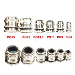 1piece Nickel Brass Metal IP68 Waterproof Cable Glands Connector Wire Glands For 3-44mm Cable High Quality M PG Cable Glands