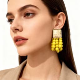 Vintage Handmade Wooden Drop Dangle Earrings Maxi Beaded Bohemian Statement Wedding Jewelry For Women brincos
