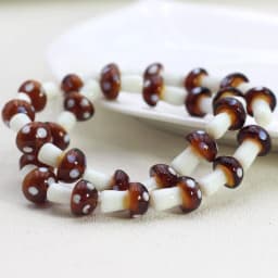 10pcs 10x13mm 12x18mm Mushroom Shape Lampwork Glass Loose Beads for DIY Crafts Jewelry Making Findings Handmade Jewelry Beads