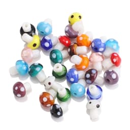 10pcs 10x13mm 12x18mm Mushroom Shape Lampwork Glass Loose Beads for DIY Crafts Jewelry Making Findings Handmade Jewelry Beads