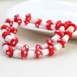 10pcs 10x13mm 12x18mm Mushroom Shape Lampwork Glass Loose Beads for DIY Crafts Jewelry Making Findings Handmade Jewelry Beads