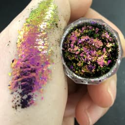 1 Jar AURORA Chrome Nail Art Flakes Multi Chrome Chameleon Peacock Galaxy Chrome Flakes Nail Art Mirror Powder Pigment