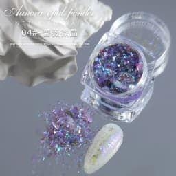 1 Jar AURORA Chrome Nail Art Flakes Multi Chrome Chameleon Peacock Galaxy Chrome Flakes Nail Art Mirror Powder Pigment