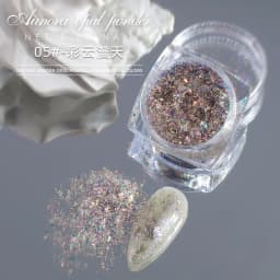 1 Jar AURORA Chrome Nail Art Flakes Multi Chrome Chameleon Peacock Galaxy Chrome Flakes Nail Art Mirror Powder Pigment