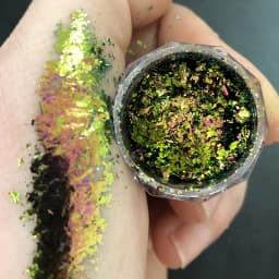 1 Jar AURORA Chrome Nail Art Flakes Multi Chrome Chameleon Peacock Galaxy Chrome Flakes Nail Art Mirror Powder Pigment