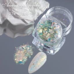 1 Jar AURORA Chrome Nail Art Flakes Multi Chrome Chameleon Peacock Galaxy Chrome Flakes Nail Art Mirror Powder Pigment