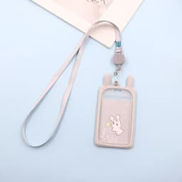 1PC Cute Cartoon Cat Card Holder Bank Identity Bus ID Card Holder Case with Retractable Reel Lanyard Credit Cover Case Kids Gift