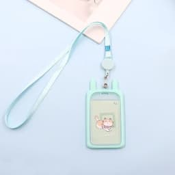 1PC Cute Cartoon Cat Card Holder Bank Identity Bus ID Card Holder Case with Retractable Reel Lanyard Credit Cover Case Kids Gift